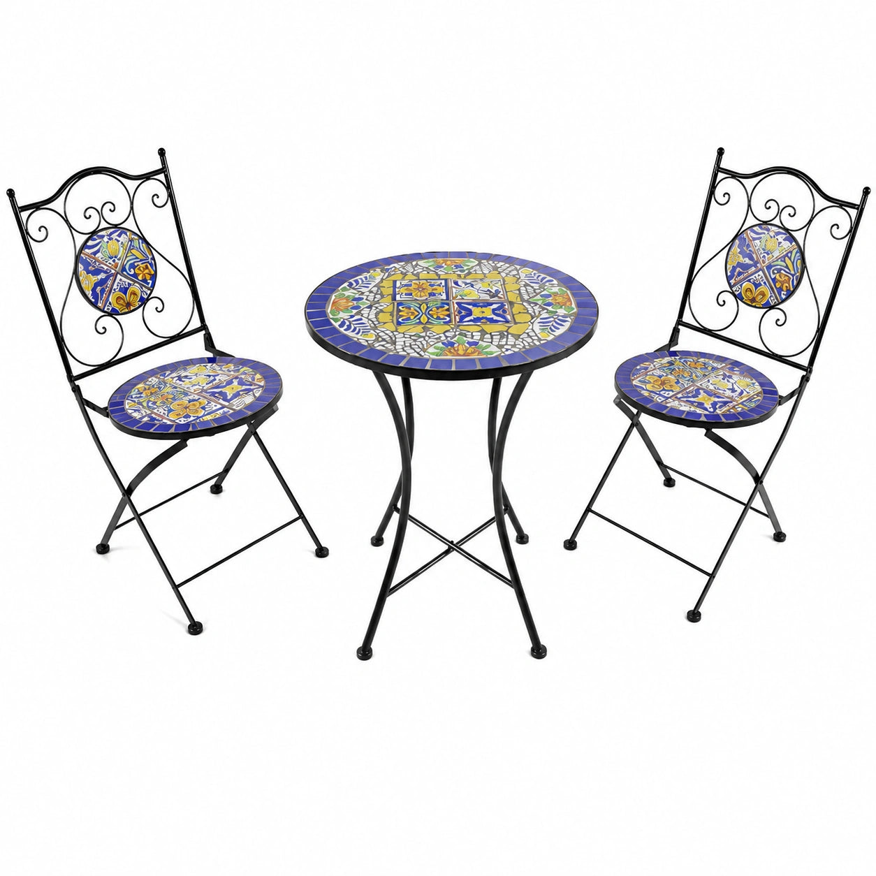 Table, coloris bleu et jaune, pour les espaces de vie