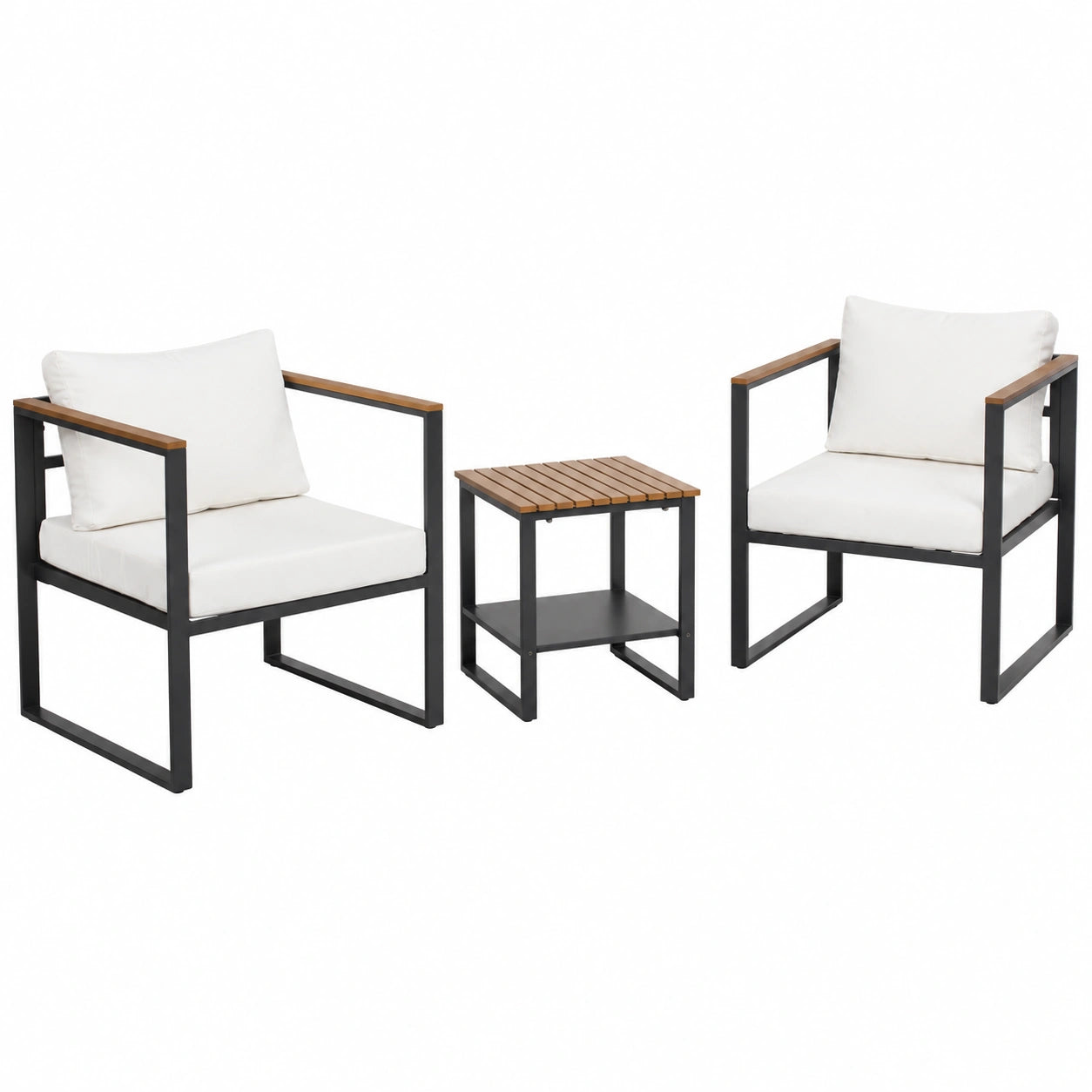Salon de jardin, 2 places, en acier, coloris anthracite, pour la terrasse ou le jardin