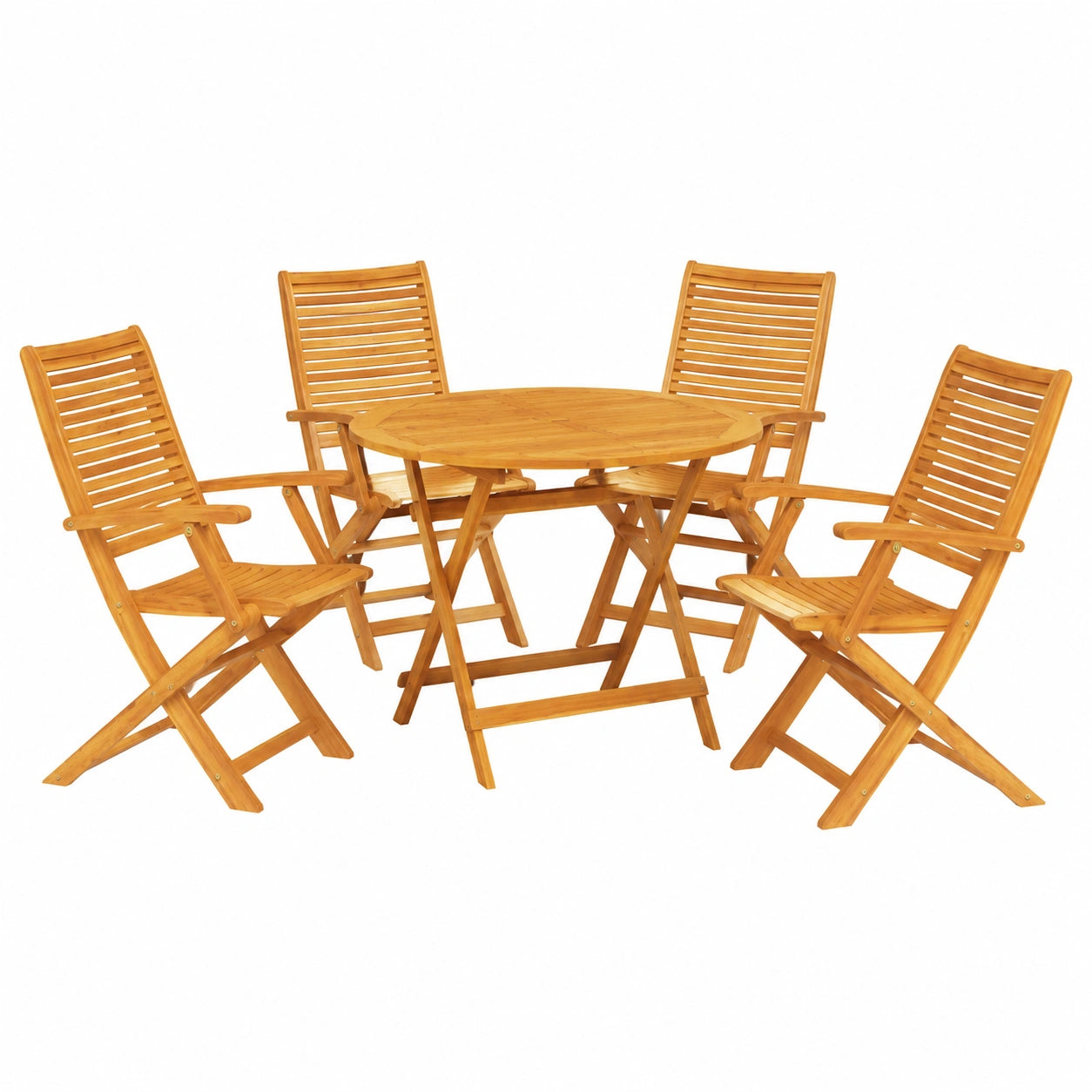 Salon de jardin, coloris marron, 5 pièces, pour la terrasse ou le jardin