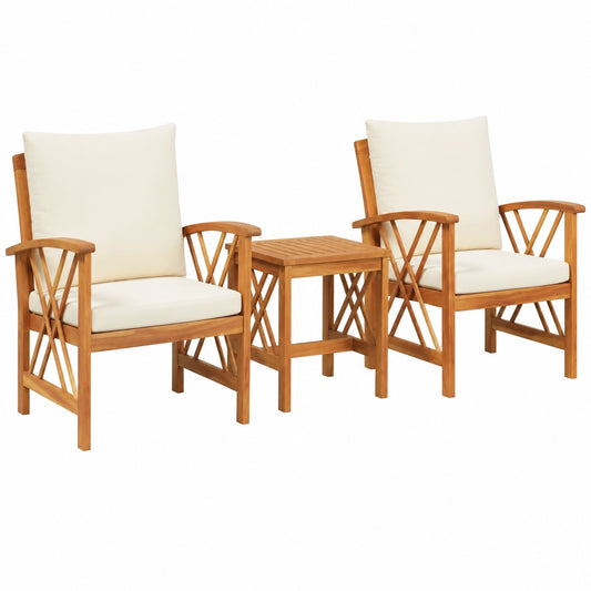 Salon de jardin, 3 pièces, coloris naturel, pour la terrasse ou le jardin