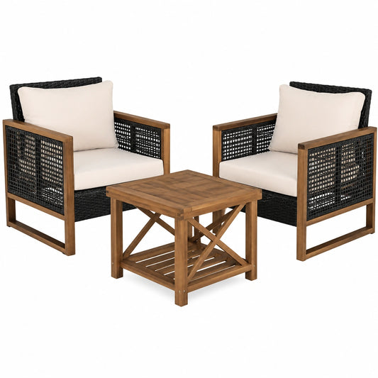 Salon de jardin, coloris marron, 115 x 64 x 80 cm, pour la terrasse ou le jardin