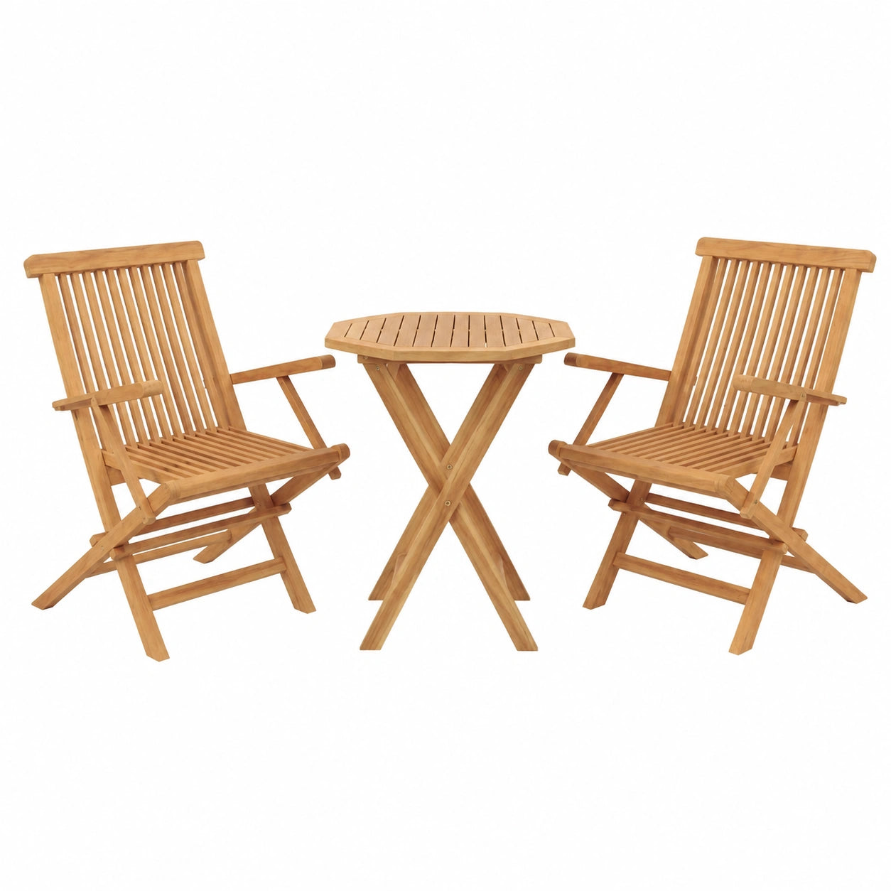 Salon de jardin, avec 2 chaises, pliable, 3 pièces, 60 x 60 cm, pour la terrasse ou le jardin