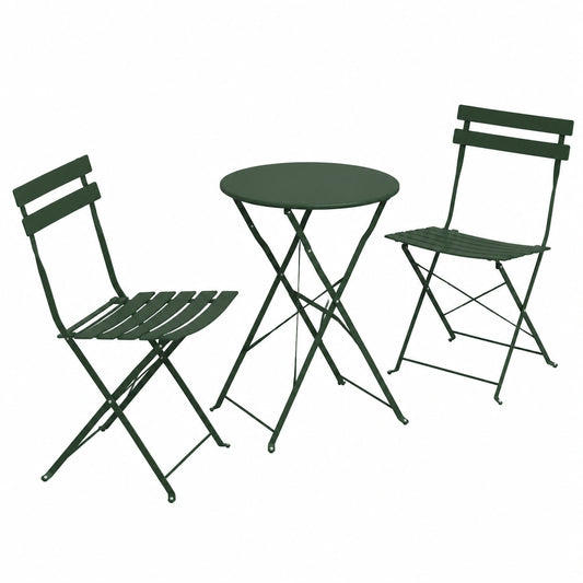 Ensemble bistrot, pliable, en acier, 3 pièces, pour la terrasse ou le balcon