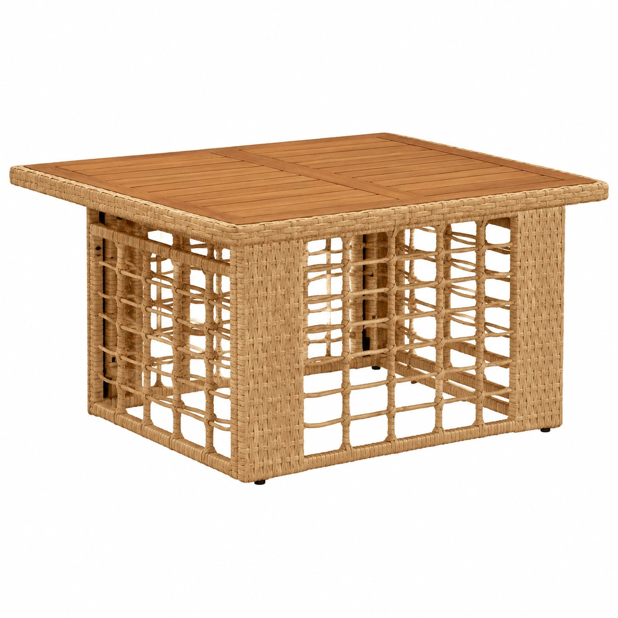 Table, en verre, coloris naturel, 100 x 55 x 37 cm, pour les espaces de vie