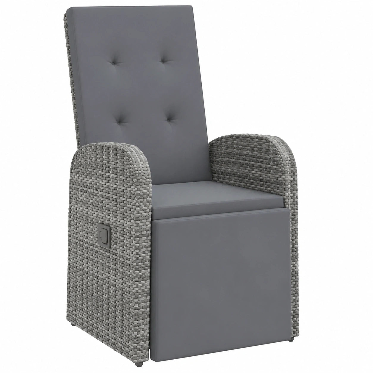Salon de jardin, en bois massif et résine tressée, coloris gris, 2 pièces, pour la terrasse ou le jardin
